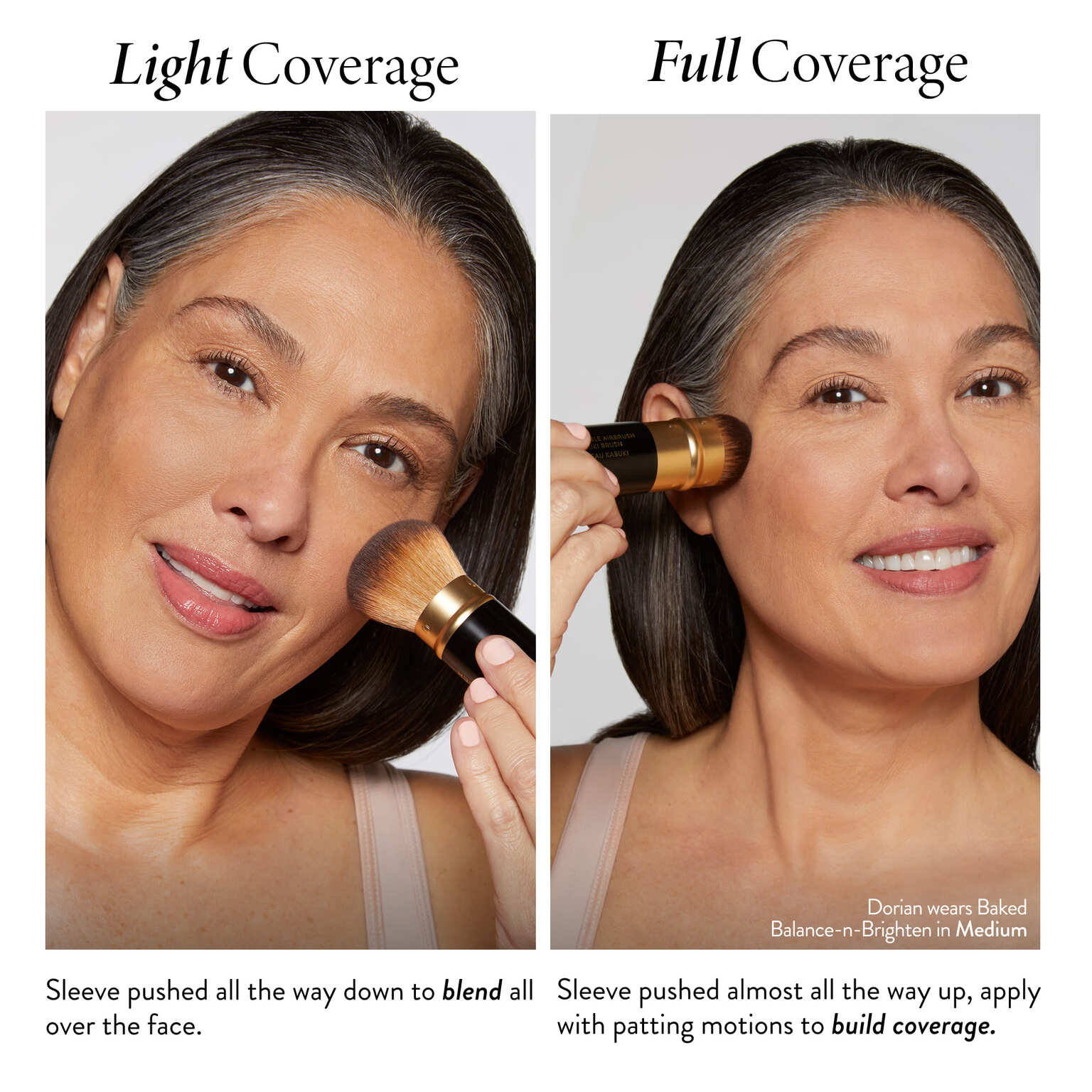 Retractable Airbrush Kabuki Brush two ways to wear