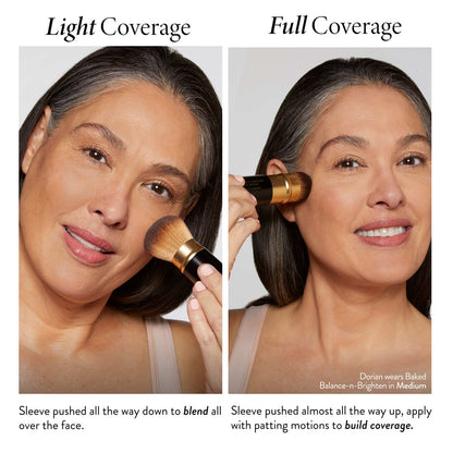 Retractable Airbrush Kabuki Brush two ways to wear